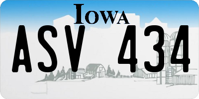 IA license plate ASV434