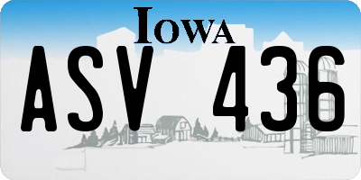 IA license plate ASV436