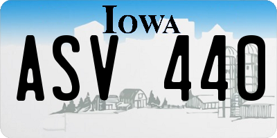 IA license plate ASV440