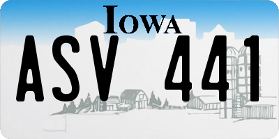 IA license plate ASV441