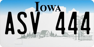 IA license plate ASV444