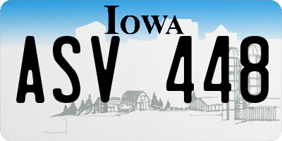 IA license plate ASV448