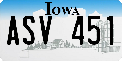 IA license plate ASV451