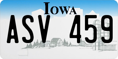 IA license plate ASV459
