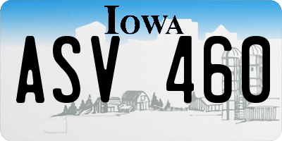 IA license plate ASV460