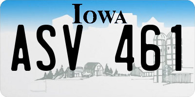 IA license plate ASV461