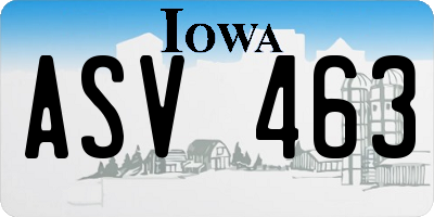 IA license plate ASV463