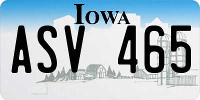 IA license plate ASV465