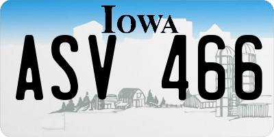 IA license plate ASV466
