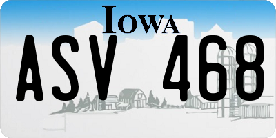 IA license plate ASV468
