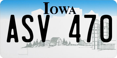 IA license plate ASV470