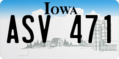 IA license plate ASV471