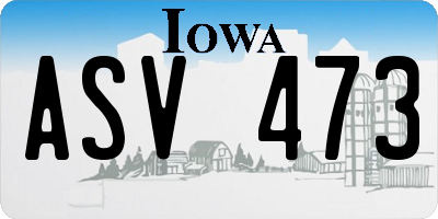 IA license plate ASV473