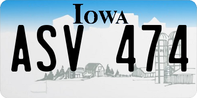 IA license plate ASV474
