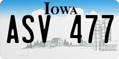 IA license plate ASV477