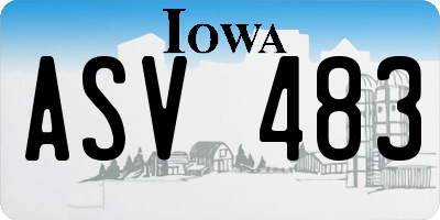 IA license plate ASV483