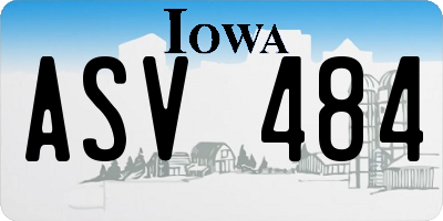 IA license plate ASV484