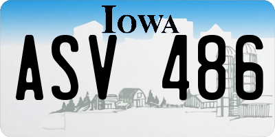 IA license plate ASV486
