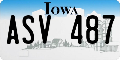 IA license plate ASV487