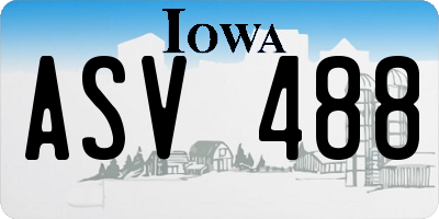 IA license plate ASV488