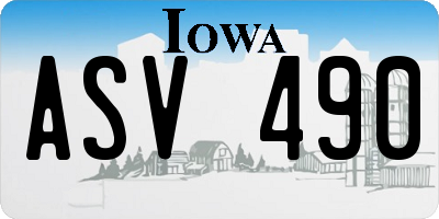 IA license plate ASV490
