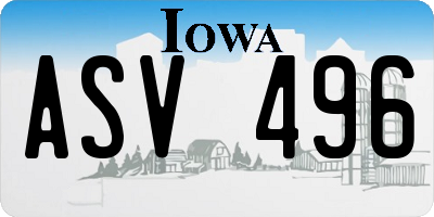 IA license plate ASV496