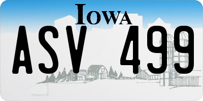 IA license plate ASV499