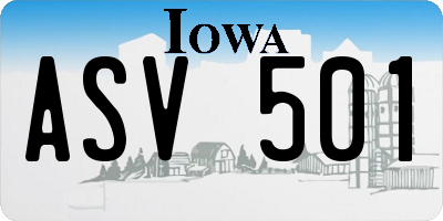 IA license plate ASV501