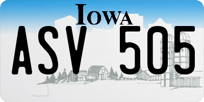 IA license plate ASV505