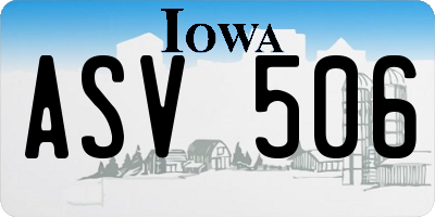 IA license plate ASV506