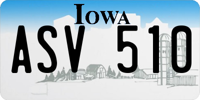 IA license plate ASV510
