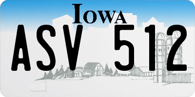 IA license plate ASV512