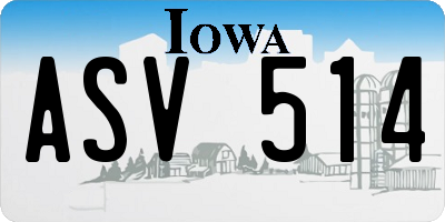 IA license plate ASV514