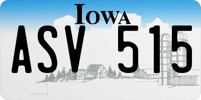 IA license plate ASV515