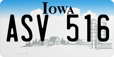 IA license plate ASV516