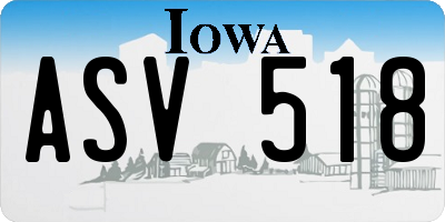 IA license plate ASV518