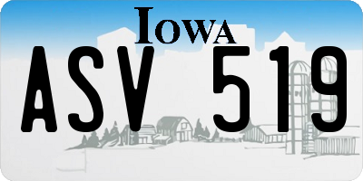 IA license plate ASV519