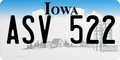 IA license plate ASV522