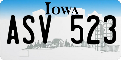 IA license plate ASV523
