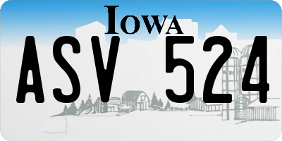IA license plate ASV524