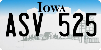 IA license plate ASV525