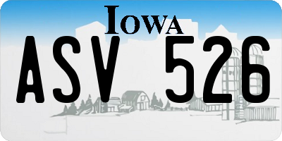 IA license plate ASV526