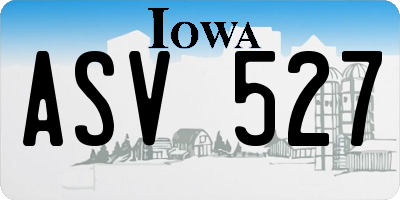 IA license plate ASV527