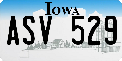 IA license plate ASV529