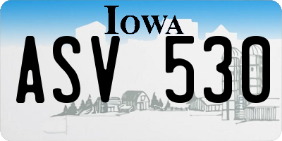 IA license plate ASV530