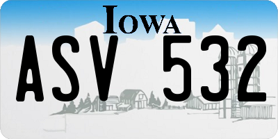 IA license plate ASV532