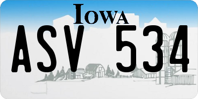 IA license plate ASV534