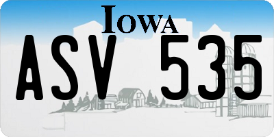 IA license plate ASV535