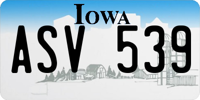 IA license plate ASV539