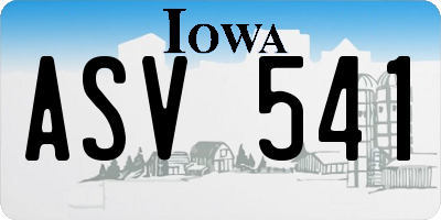 IA license plate ASV541